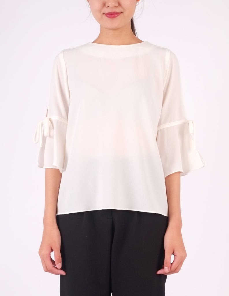 Bettina Flare Sleeves Top (Ivory)