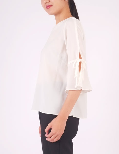 Bettina Flare Sleeves Top (Ivory)