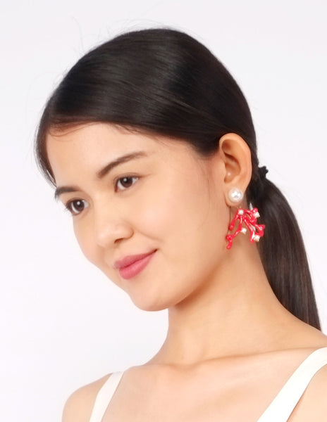 Rio Coral Enamel 2-Way Earrings