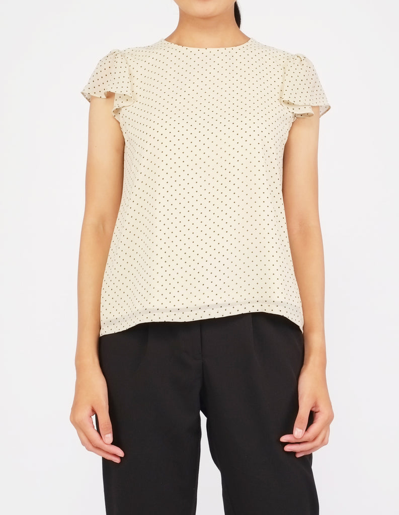 Fifi Flutter Sleeves Top (Dotted)