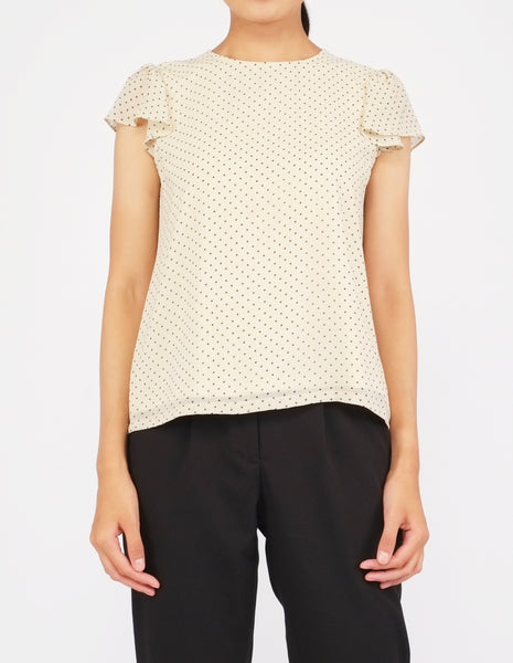 Fifi Flutter Sleeves Top (Dotted)