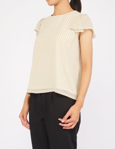 Fifi Flutter Sleeves Top (Dotted)
