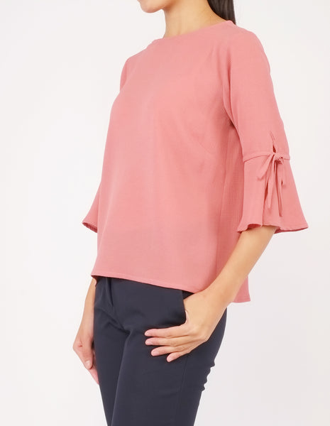Bettina Flare Sleeves Top (Clay)