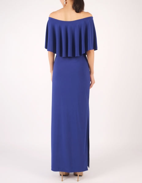 Hailey Off-Shoulder Maxi Dress (Royal Blue)
