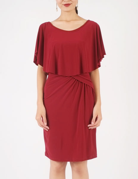 Holly Off-Shoulder Short Dress (Maroon)