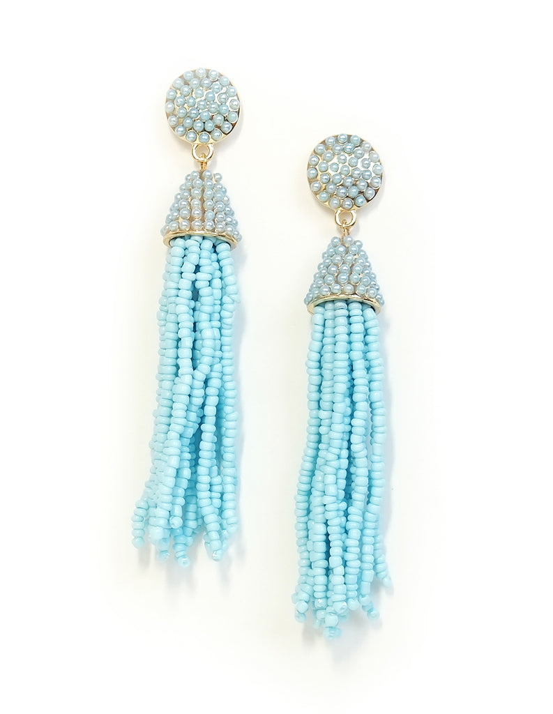 Paulina Beaded Tassel Earrings (Colors Available)