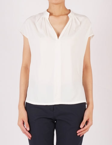 Ada Split Neckline Top (Ivory)