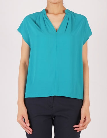 Ada Split Neckline Top (Teal)