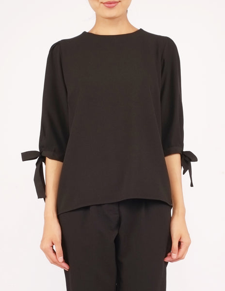 Alexy Tie-Sleeves Top (Black)