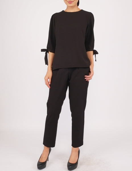 Alexy Tie-Sleeves Top (Black)