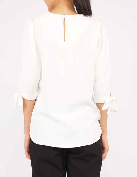 Alexy Tie-Sleeves Top (Ivory)