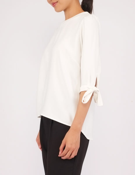 Alexy Tie-Sleeves Top (Ivory)