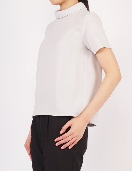 Becky Mock Neck Top (Lt Grey)