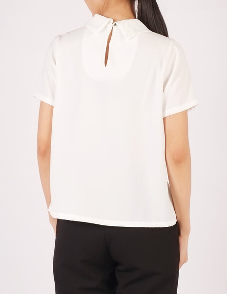 Becky Mock Neck Top (Ivory)