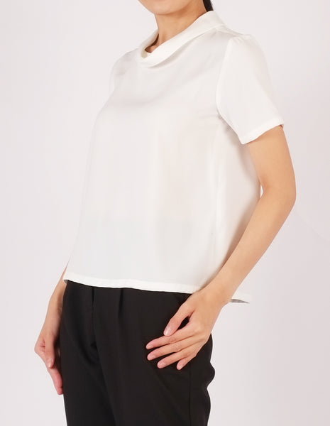 Becky Mock Neck Top (Ivory)