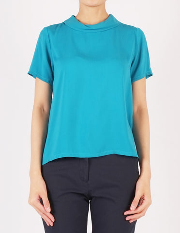 Becky Mock Neck Top (Teal)