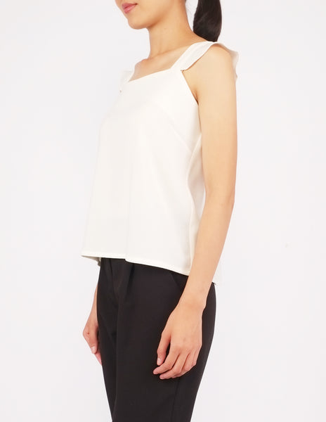 Beryl Flutter Strap Top (Ivory)