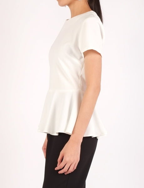 Caren Peplum Top (White)