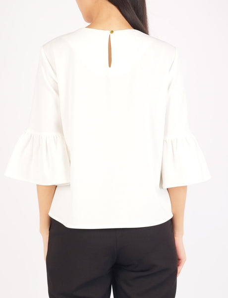 Carisma Bell Sleeves Top (White)