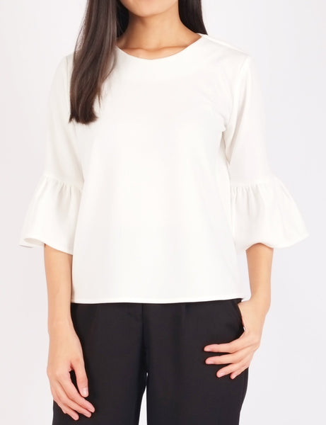 Carisma Bell Sleeves Top (White)