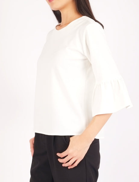 Carisma Bell Sleeves Top (White)