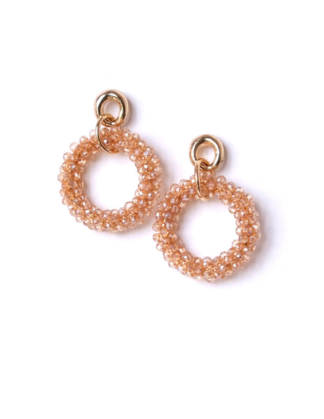 Raquel Beaded Hoop Earrings (Colors Available)