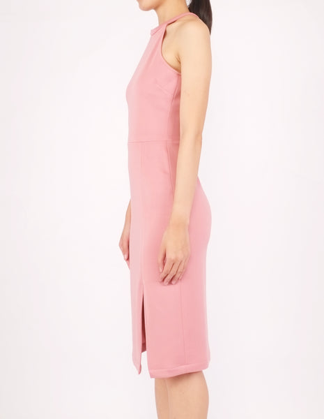 Helga Halter Midi Dress (Pink)