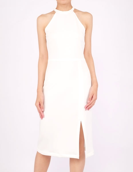 Helga Halter Midi Dress (Ivory)