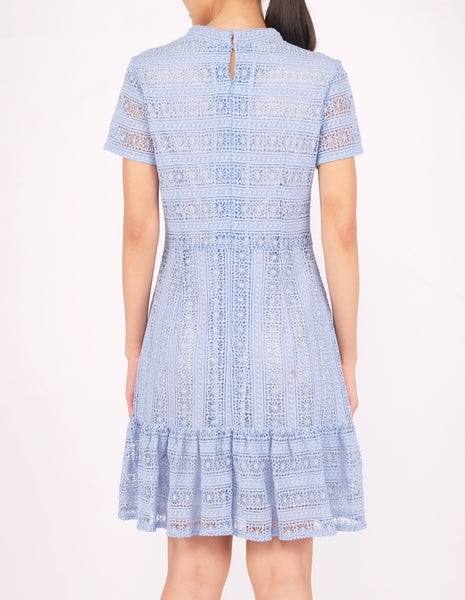 Elba Ruffle Hem Dress (Light Blue)