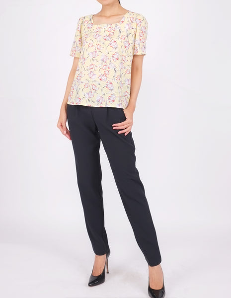 Beatriz Square Neck Top (Yellow Floral)