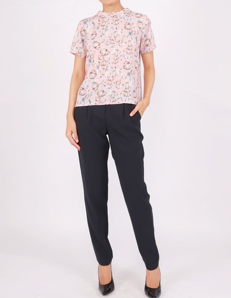 Becca Mock Neck Top (Pink Floral)