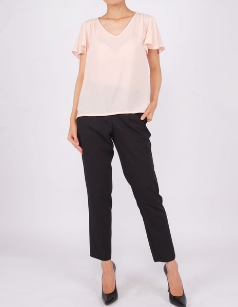 Amberly Wide Sleeves Top (Peach)