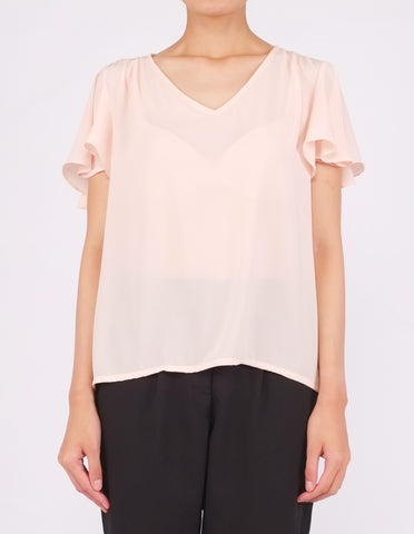 Amberly Wide Sleeves Top (Peach)