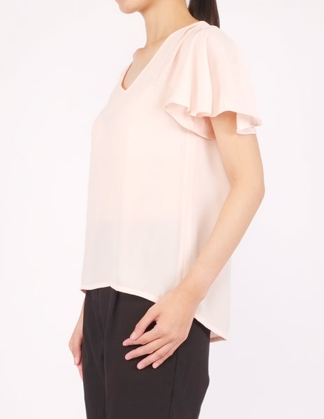 Amberly Wide Sleeves Top (Peach)