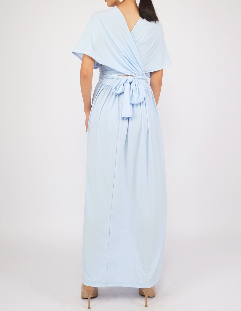 infinity dress sky blue Light Blue Infinity Dress: Long Tulle Overskirt, Bridesmaid Evening Gown