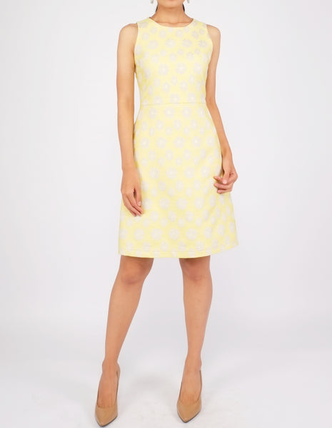 Dara Fit-and-Flare Dress (Yellow Floral)