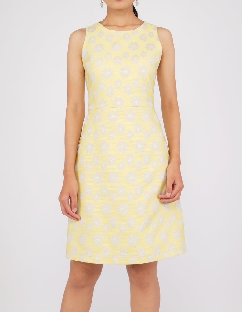 Dara Fit-and-Flare Dress (Yellow Floral)