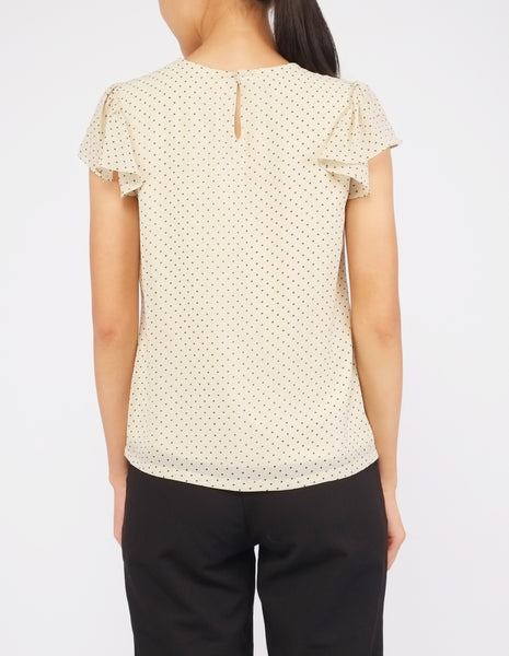 Fifi Flutter Sleeves Top (Dotted)