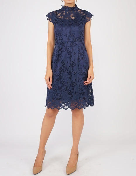 Elayna Lace Sheath Dress (Navy)