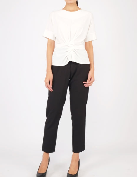 Flavia Tie-Waist Top (White)