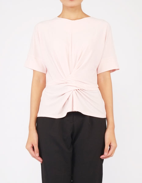 Flavia Tie-Waist Top (Blush Pink)