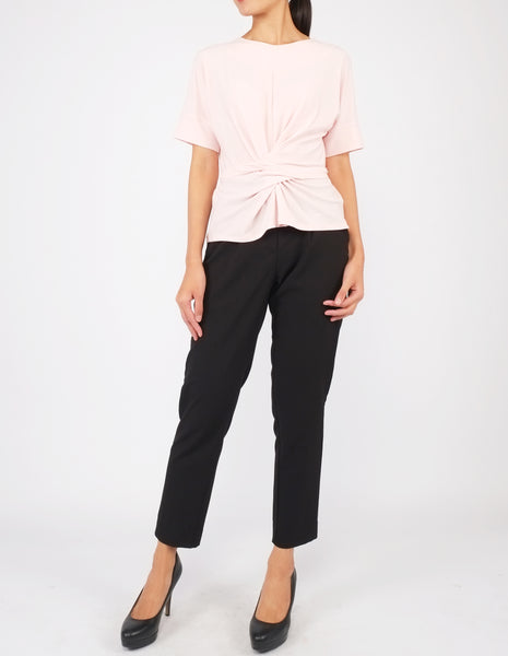 Flavia Tie-Waist Top (Blush Pink)