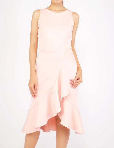 Hedy Wrap Skirt Dress (Peach)