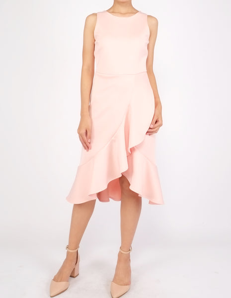 Hedy Wrap Skirt Dress (Peach)