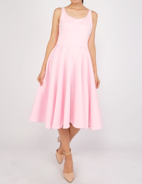 Heily Scoopneck Circle Dress (Blush Pink)