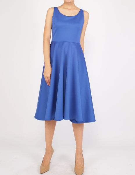 Heily Scoopneck Circle Dress (Royal Blue)