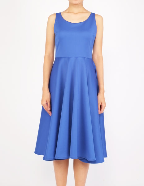 Heily Scoopneck Circle Dress (Royal Blue)