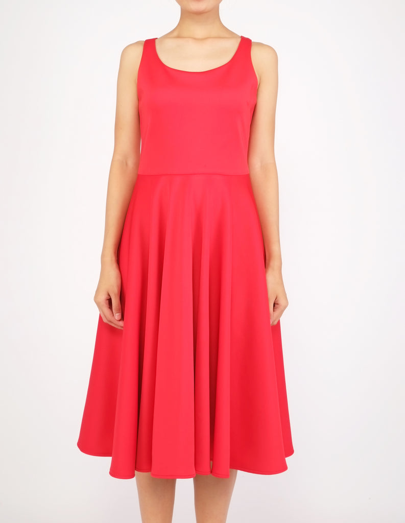 Heily Scoopneck Circle Dress (Red)