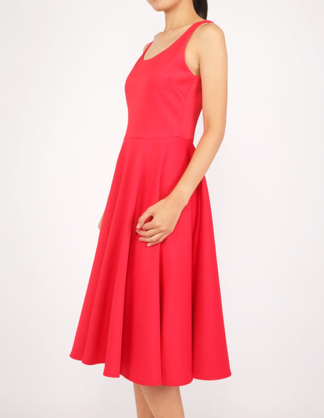 Heily Scoopneck Circle Dress (Red)