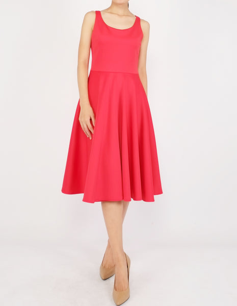 Heily Scoopneck Circle Dress (Red)